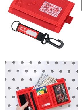 Rough Enough Red Tri-Fold Wallet with Key Clip – NWOT